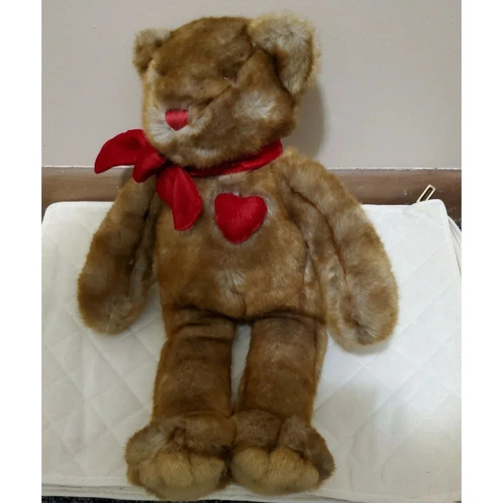 Dan Dee Collector's Choice 17" Brown Teddy Bear Red Heart & Bow